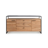 SIDEBOARD  169/83/44 cm 3 Schublade(n)  - Eichefarben/Schwarz, Design, Holz/Metall (169/83/44cm) - Linea Natura