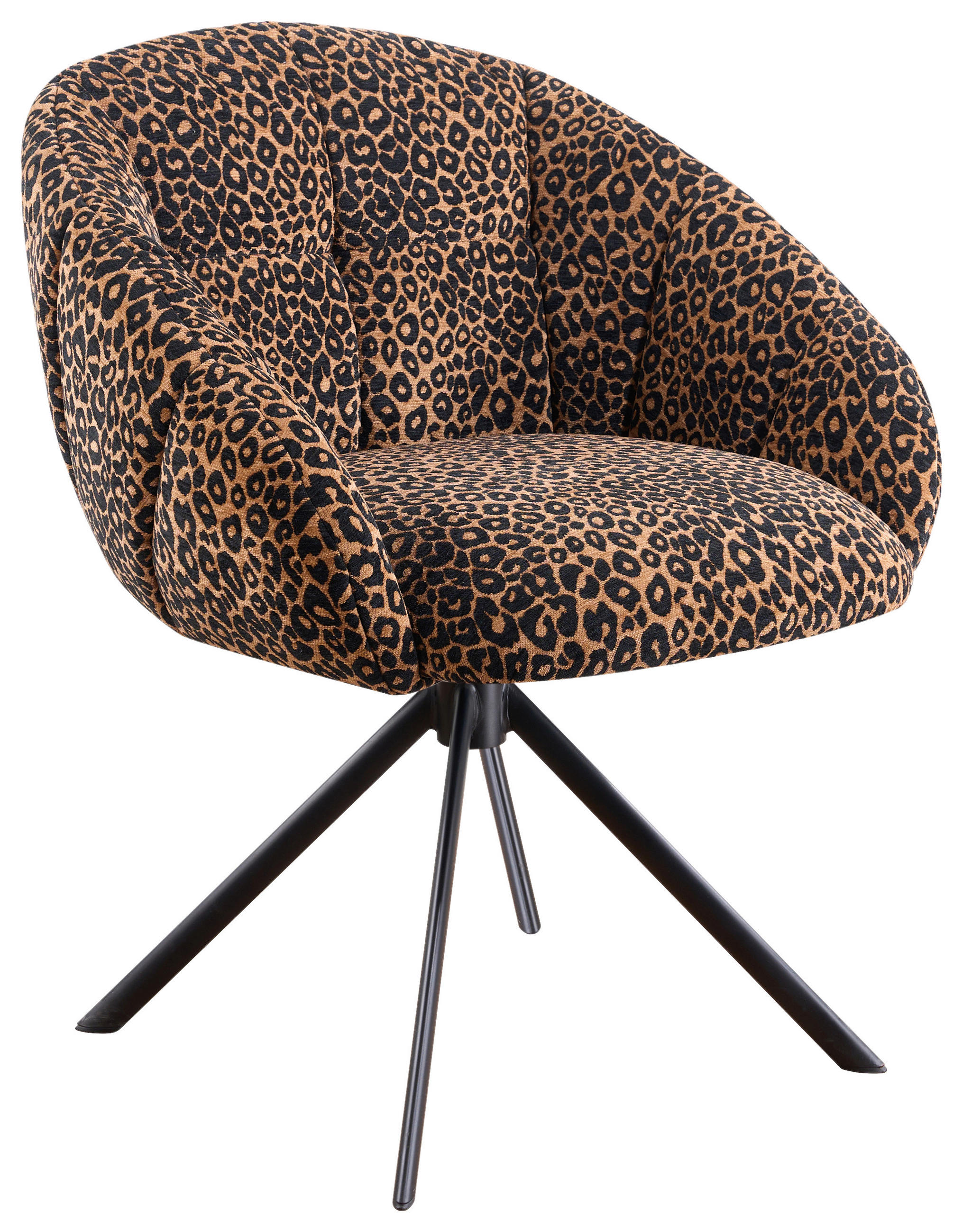 ARMLEHNSTUHL  Sitzfläche 360° drehbar Webstoff  - Hellbraun/Schwarz, Design, Textil/Metall (64/84/65cm) - Novel