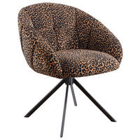 ARMLEHNSTUHL  Sitzfläche 360° drehbar Webstoff  - Hellbraun/Schwarz, Design, Textil/Metall (64/84/65cm) - Novel