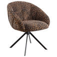 ARMLEHNSTUHL  Sitzfläche 360° drehbar Webstoff  - Hellbraun/Schwarz, Design, Textil/Metall (64/84/65cm) - Novel