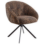 ARMLEHNSTUHL  Sitzfläche 360° drehbar Webstoff  - Hellbraun/Schwarz, Design, Textil/Metall (64/84/65cm) - Novel