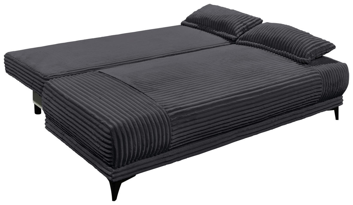 SCHLAFSOFA  mit Cord Schwarz  - Schwarz, KONVENTIONELL, Kunststoff/Textil (211/96/105cm) - Carryhome
