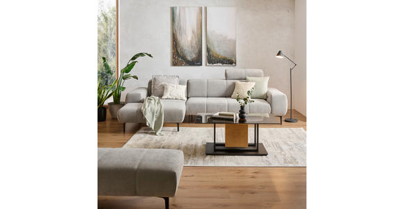 ECKSOFA inkl. Funktionen Grau Chenille  - Schwarz/Grau, Design, Textil/Metall (167/311cm) - Xora