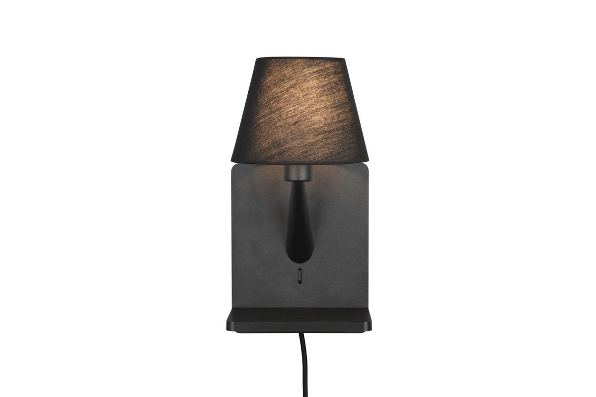 VÄGGLAMPA 16/18/31 cm   - svart, Design, metall/textil (16/18/31cm) - Trio Leuchten