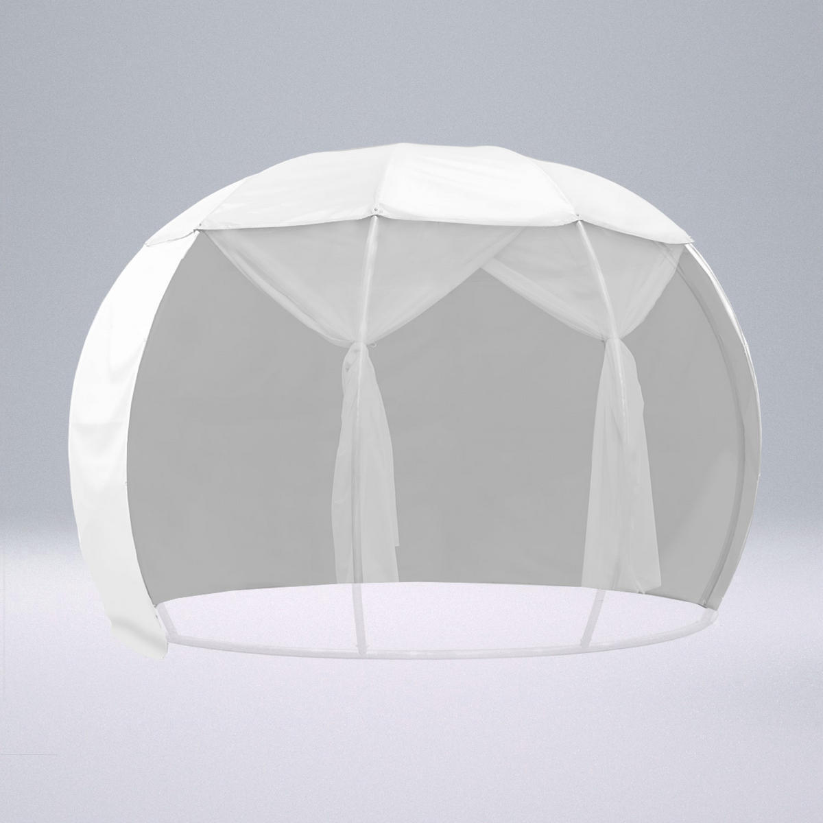PAVILLON 372/250/372 cm Aluminium  - Silberfarben/Weiß, Basics, Textil/Metall (372/250/372cm)