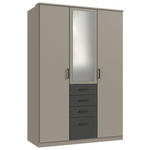 KLEIDERSCHRANK  in Graphitfarben, Grau  - Schwarz/Graphitfarben, KONVENTIONELL, Glas/Holzwerkstoff (135/199/58cm) - Carryhome