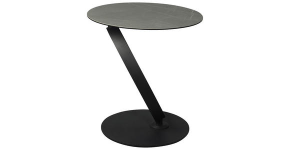 BEISTELLTISCH in Metall, Glas, Keramik 50/50/54 cm  - Schwarz/Grau, Design, Glas/Keramik (50/50/54cm) - Dieter Knoll