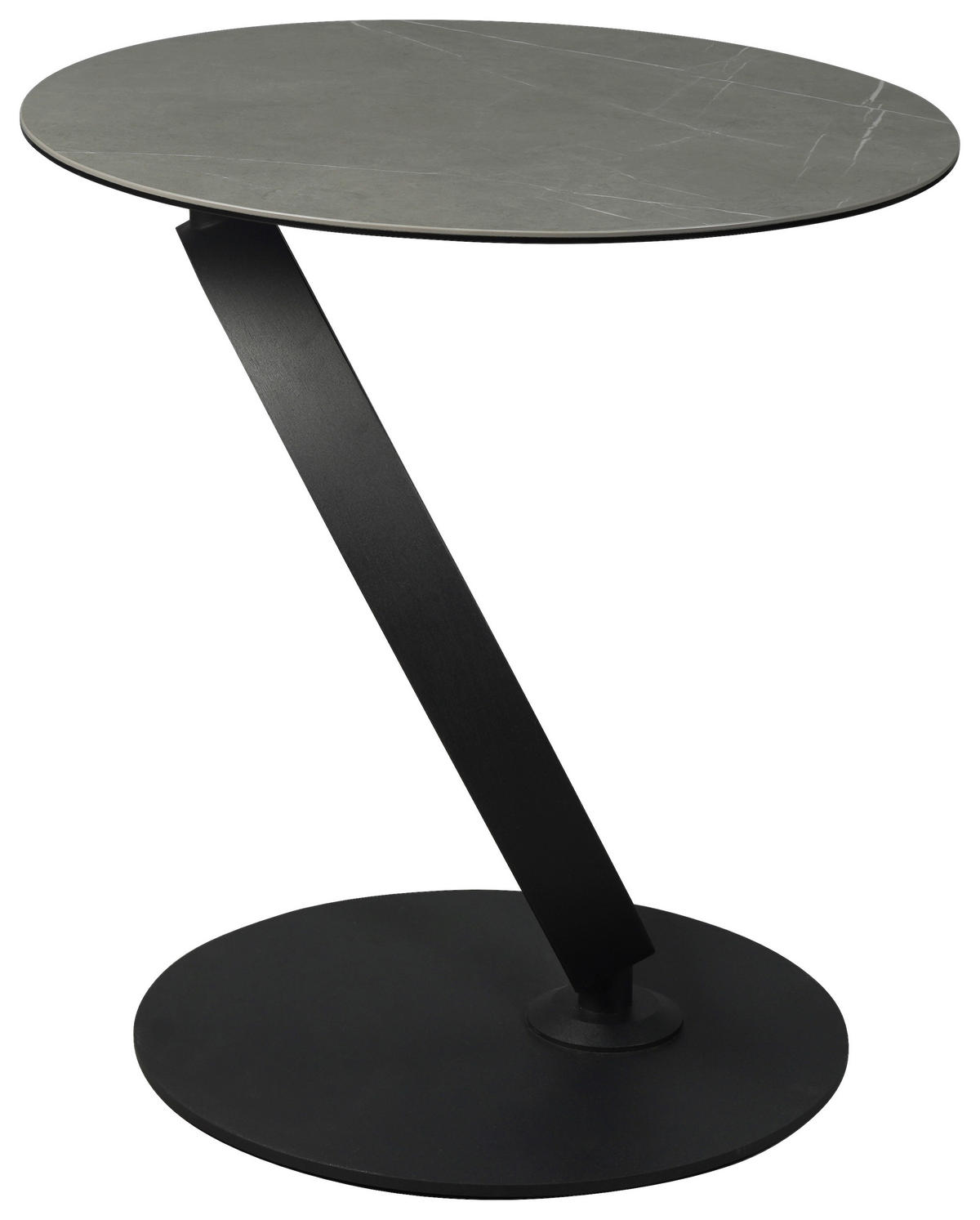 BEISTELLTISCH 50/50/54 cm Grau, Schwarz rund  - Schwarz/Grau, Design, Glas/Keramik (50/50/54cm) - Dieter Knoll