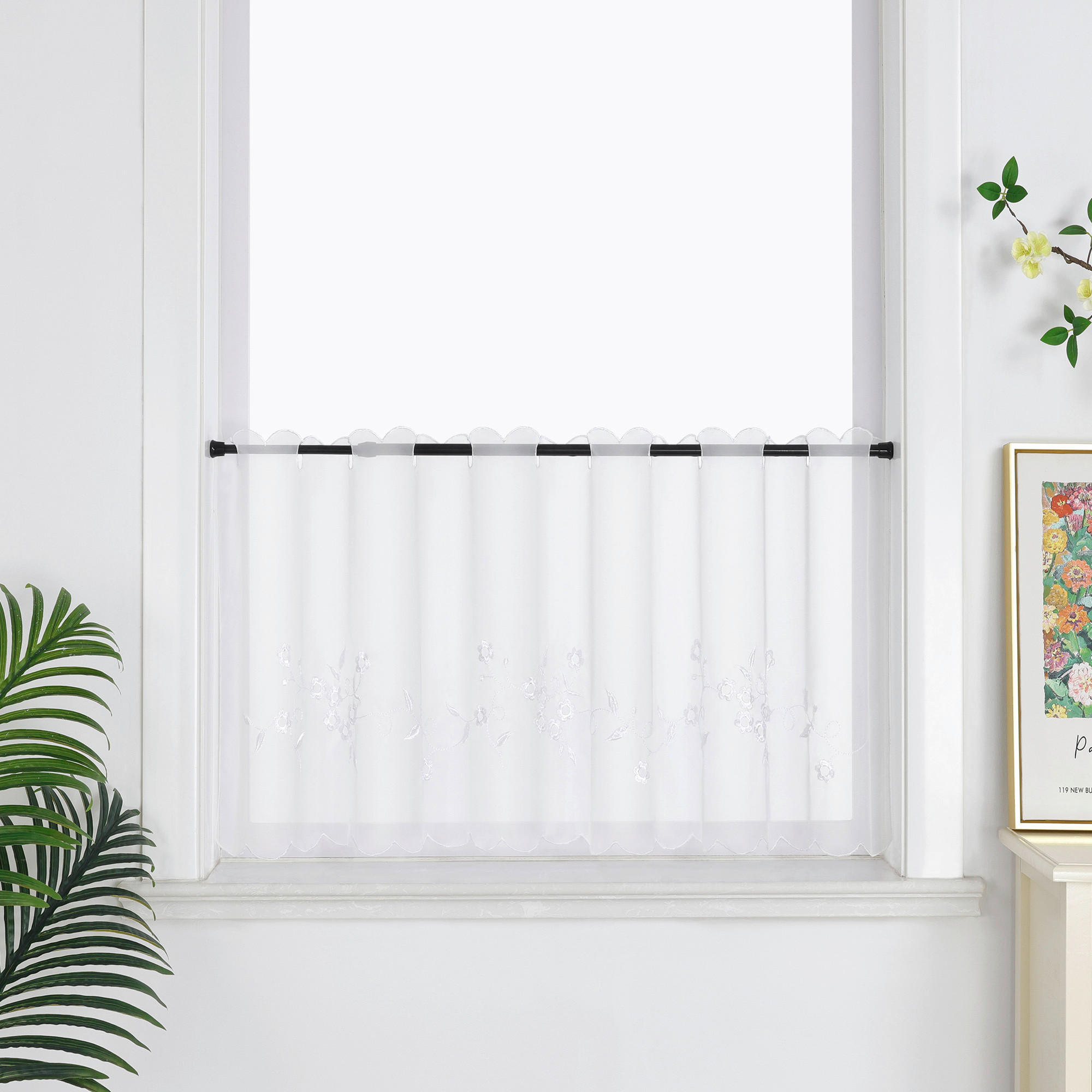 KURZGARDINE   90/45 cm   - Weiß Hochglanz, Basics, Textil (90/45cm)