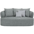 2-SITZER-SOFA in Flachgewebe Grau, Grün  - Hellgrau/Schwarz, MODERN, Kunststoff/Textil (177/86/105cm) - Hom`in