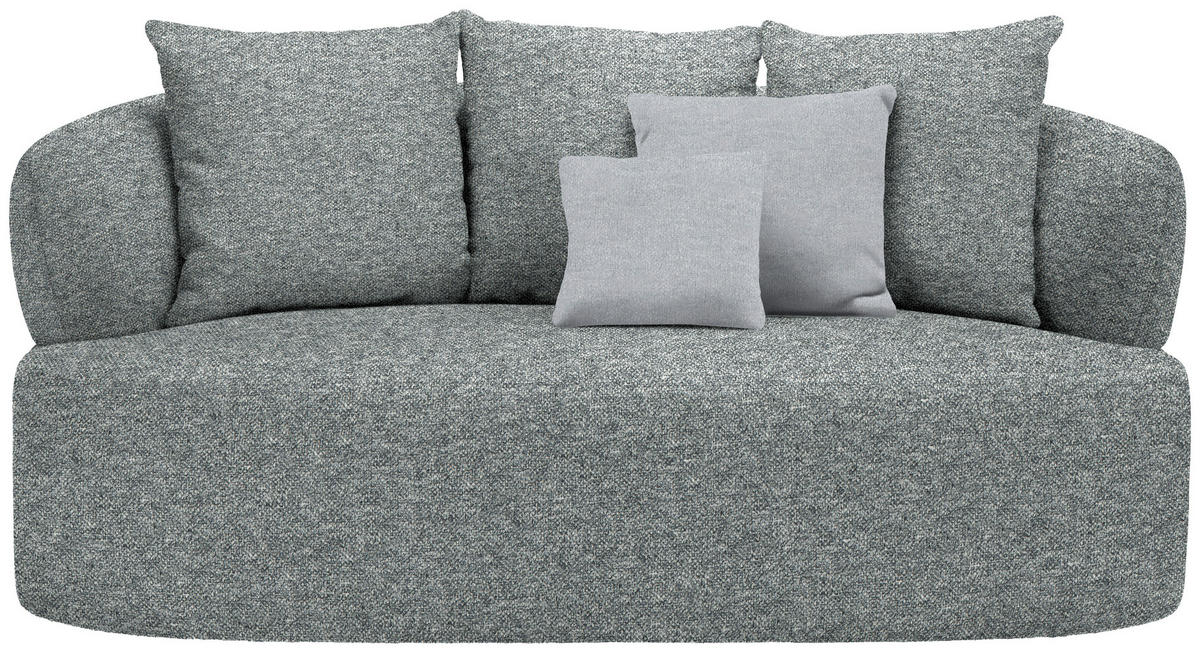 2-SITZER-SOFA  in Flachgewebe Grau, Grün  - Hellgrau/Schwarz, MODERN, Kunststoff/Textil (177/86/105cm) - Hom`in