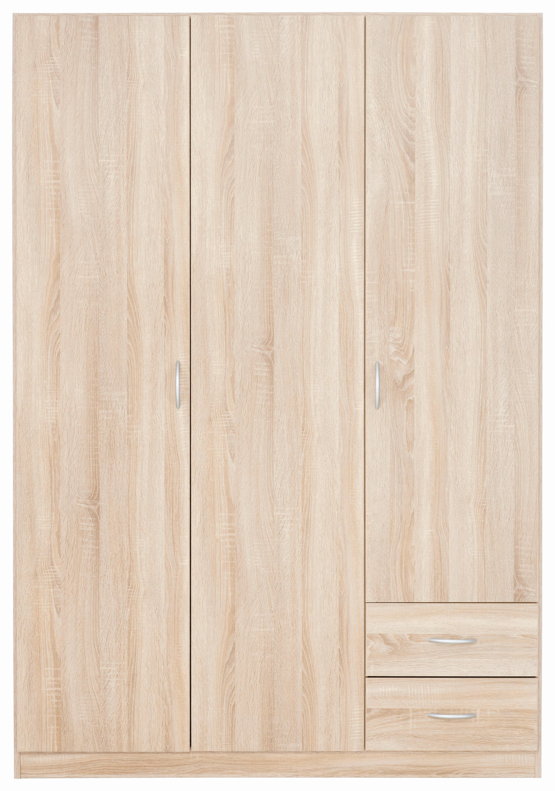 DREHTÜRENSCHRANK in Sonoma Eiche  - Silberfarben/Sonoma Eiche, Konventionell, Holzwerkstoff (136/197/54cm) - Boxxx