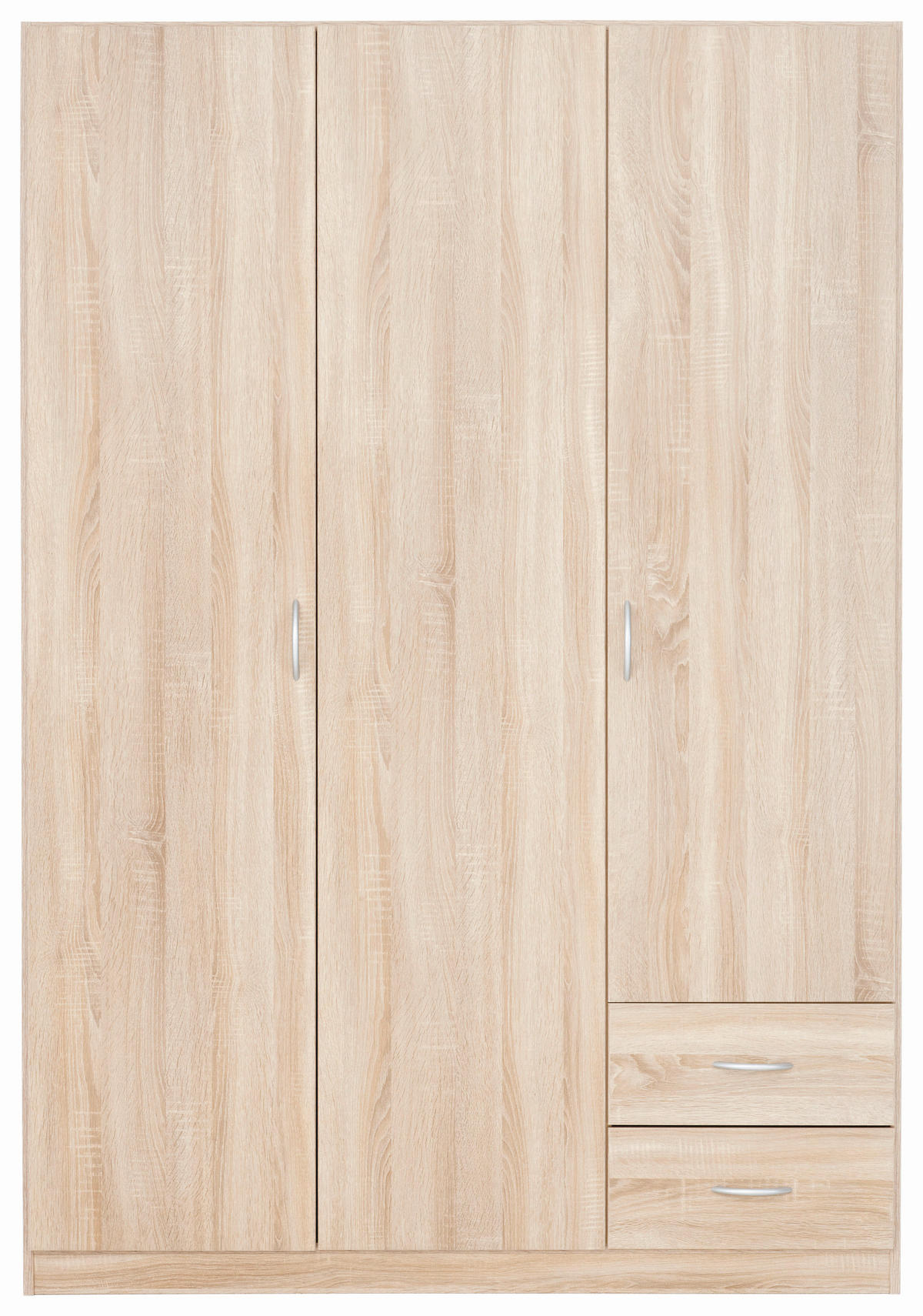 DREHTÜRENSCHRANK in Sonoma Eiche  - Silberfarben/Sonoma Eiche, Konventionell, Holzwerkstoff (136/197/54cm) - Boxxx