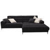 ECKSOFA in Flachgewebe Schwarz  - Schwarz, Design, Textil/Metall (296/207cm) - Dieter Knoll