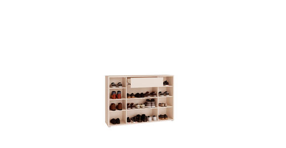 SCHUHSCHRANK  in 143,9/99,1/34,9 cm  - Sandfarben/Grau, MODERN, Holzwerkstoff/Kunststoff (143,9/99,1/34,9cm) - Carryhome