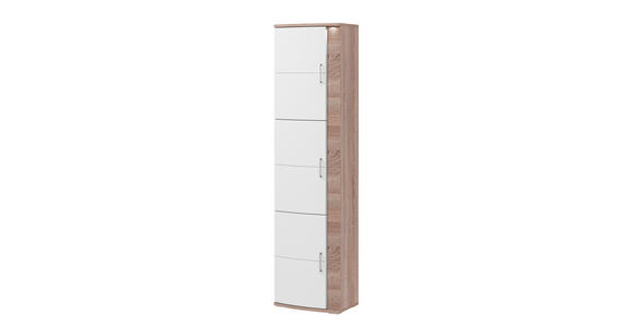 SCHRANK in Weiß, Eichefarben - Eichefarben/Alufarben, Design, Holzwerkstoff/Metall (58,5/217,2/40,4cm) - Xora