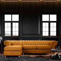 ECKSOFA Laura Bernsteinfarben Mikrofaser  - Bernsteinfarben/Braun, Design, Holz/Textil (182/284cm) - P & B