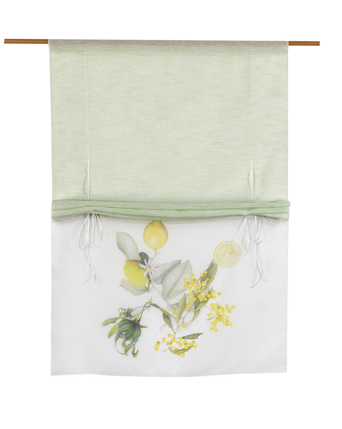 BÄNDCHENROLLO  halbtransparent  60/135 cm    - Gelb/Hellgrün, Basics, Textil (60/135cm)