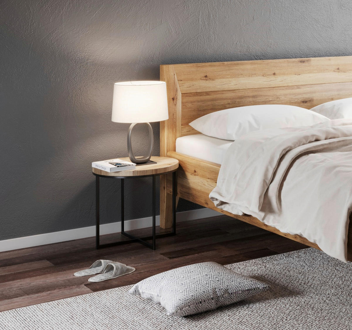 BETT 140/200 cm  in Naturfarben, Wildeiche  - Wildeiche/Naturfarben, MODERN, Holz (140/200cm) - MID.YOU