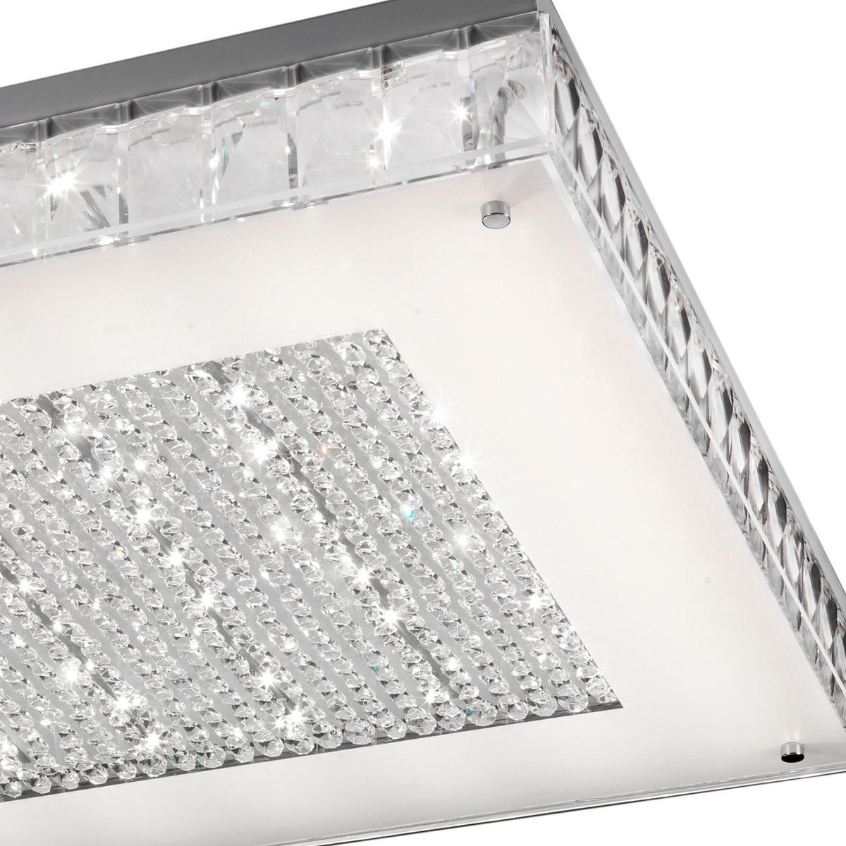 LED-DECKENLEUCHTE 55/55/10 cm   - Klar/Chromfarben, Basics, Glas/Metall (55/55/10cm)