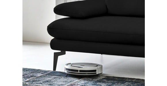 3-SITZER-SOFA in Leder Schwarz - Schwarz, Design, Leder/Metall (222/86/104cm) - Dieter Knoll