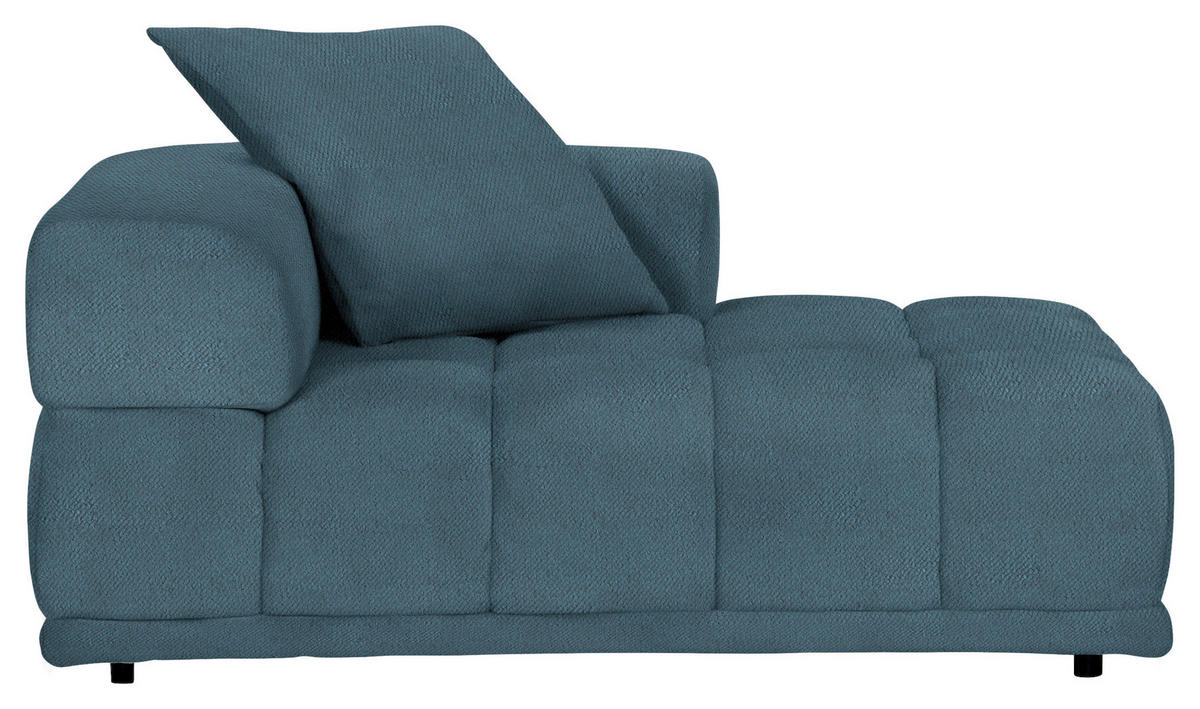 SOFAELEMENT in Plüsch Blaugrau  - Blaugrau/Schwarz, KONVENTIONELL, Kunststoff/Textil (125/66/155cm) - Carryhome
