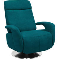 RELAXSESSEL in Textil Petrol  - Edelstahlfarben/Petrol, KONVENTIONELL, Textil/Metall (84/109/88cm) - Beldomo System