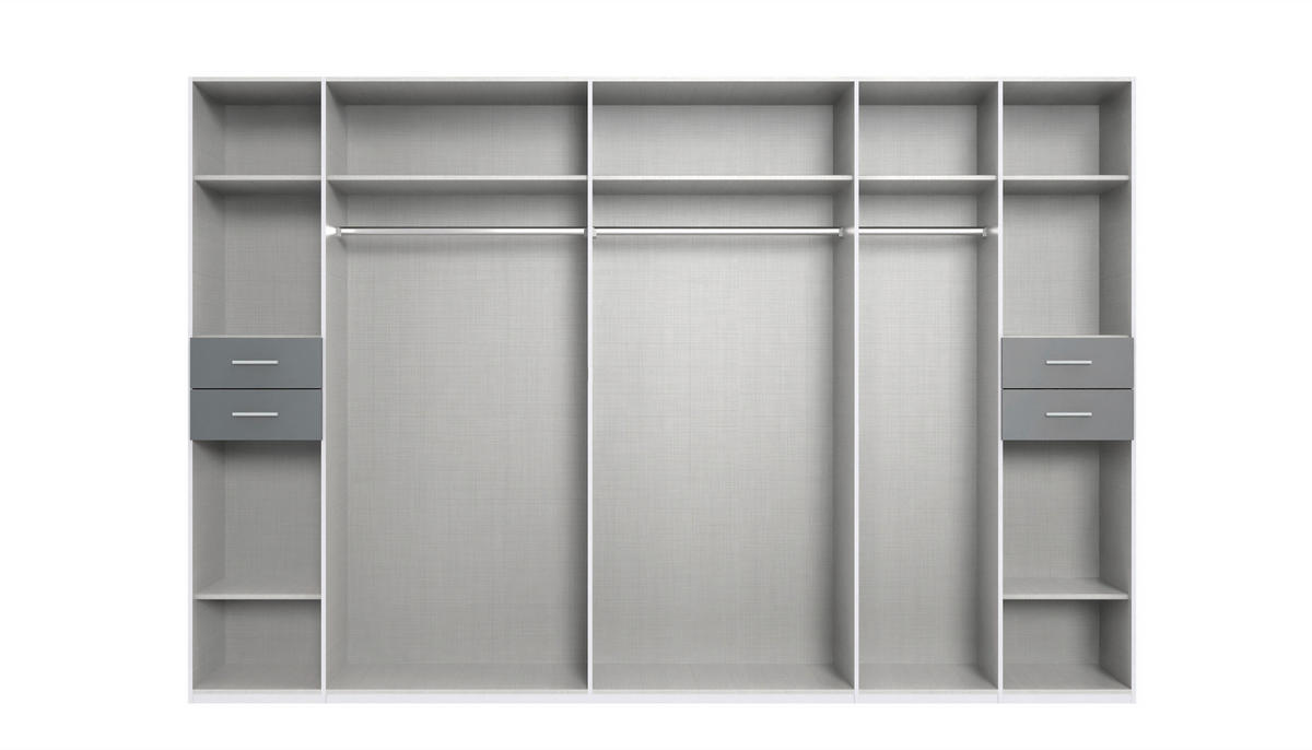 DREHTÜRENSCHRANK  in Kaschmir  - Kaschmir/Schwarz, Basics, Holzwerkstoff (313/208/58cm) - P & B