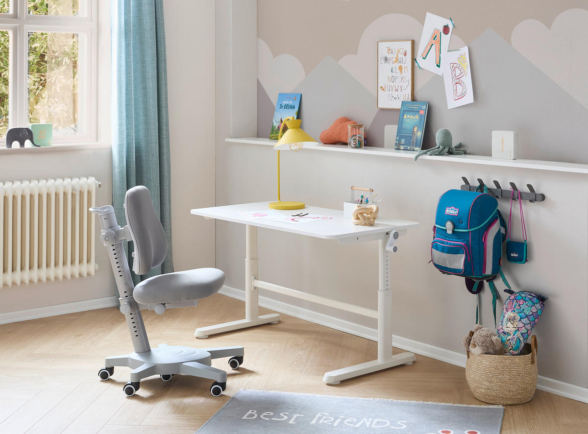 JUGENDSCHREIBTISCH 120/60/50-74 cm  - Weiß, KONVENTIONELL, Holzwerkstoff/Metall (120/60/50-74cm) - Flexa
