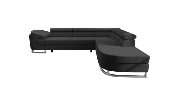 ECKSOFA in Lederlook Schwarz  - Chromfarben/Schwarz, KONVENTIONELL, Textil/Metall (278/224cm) - Carryhome