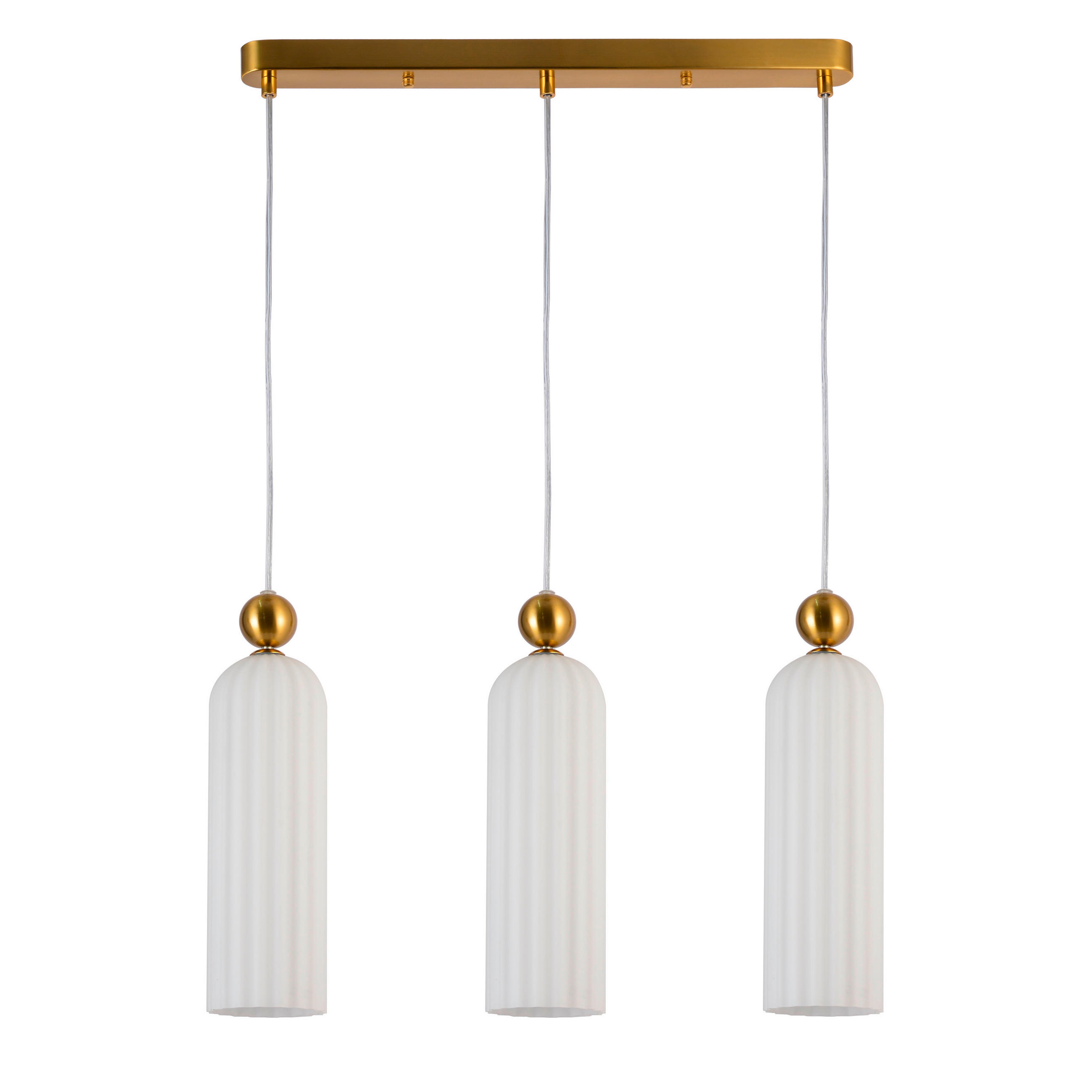 HÄNGELEUCHTE Piega 55/3/150 cm   - Weiß, Basics, Glas (55/3/150cm)