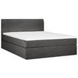 BOXSPRINGBETT 180/200 cm  in Grau  - Schwarz/Grau, KONVENTIONELL, Holz/Textil (180/200cm) - Carryhome