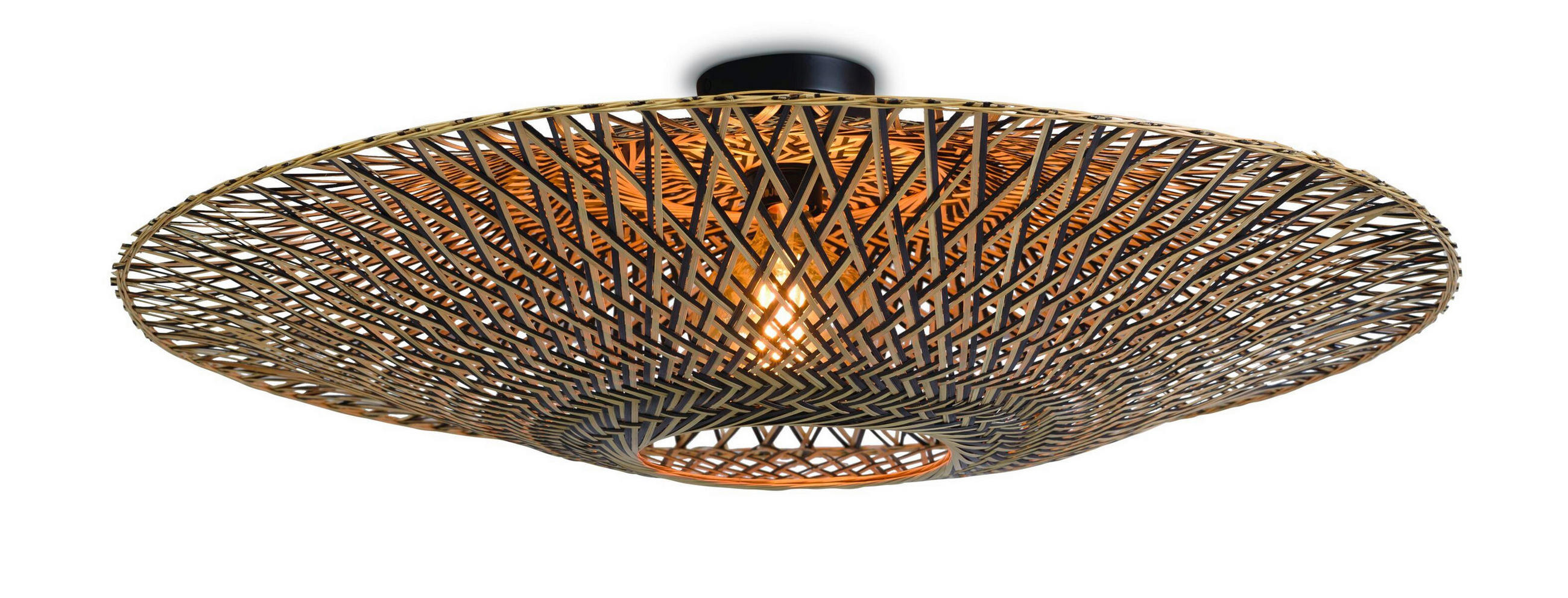 DECKENLEUCHTE  87/23 cm    - Schwarz/Naturfarben, Trend, Holz (87/23cm) - Good & Mojo