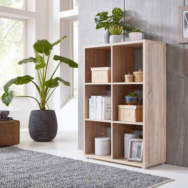 STANDREGAL  72/108,5/33 cm Sonoma Eiche  - Silberfarben/Sonoma Eiche, MODERN, Holzwerkstoff/Kunststoff (72/108,5/33cm) - MID.YOU