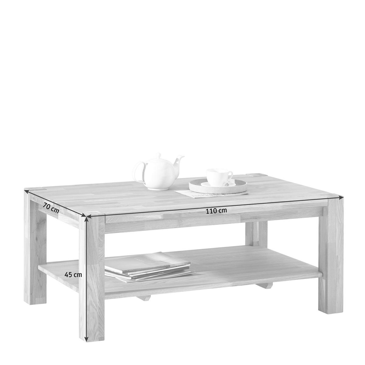 DOHÁNYZÓASZTAL fa 110/70/45 cm   - tölgyfa színű, Konventionell, fa (110/70/45cm) - Linea Natura