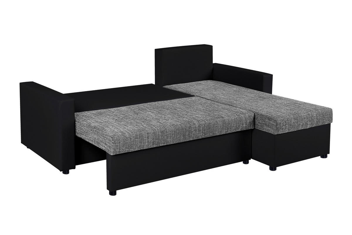 ECKSOFA Grau, Schwarz  - Schwarz/Grau, Design, Kunststoff/Textil (147/228cm) - P & B