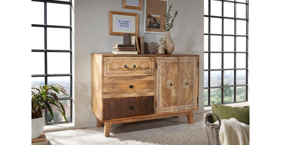 KOMMODE  in 115/80/35 cm  - Naturfarben/Braun, Trend, Holz/Metall (115/80/35cm) - Landscape