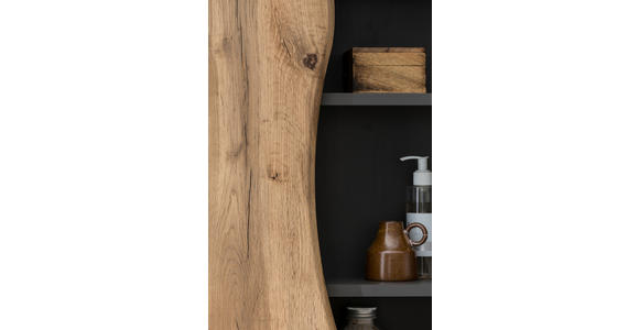 MIDISCHRANK 60/130/35 cm  - Eiche Wotan/Graphitfarben, Natur, Holzwerkstoff (60/130/35cm) - Xora