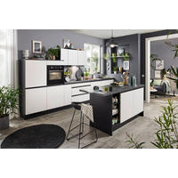 EINBAUKÜCHE VE220  - Schwarz/Weiß, Basics, Holzwerkstoff - Venda