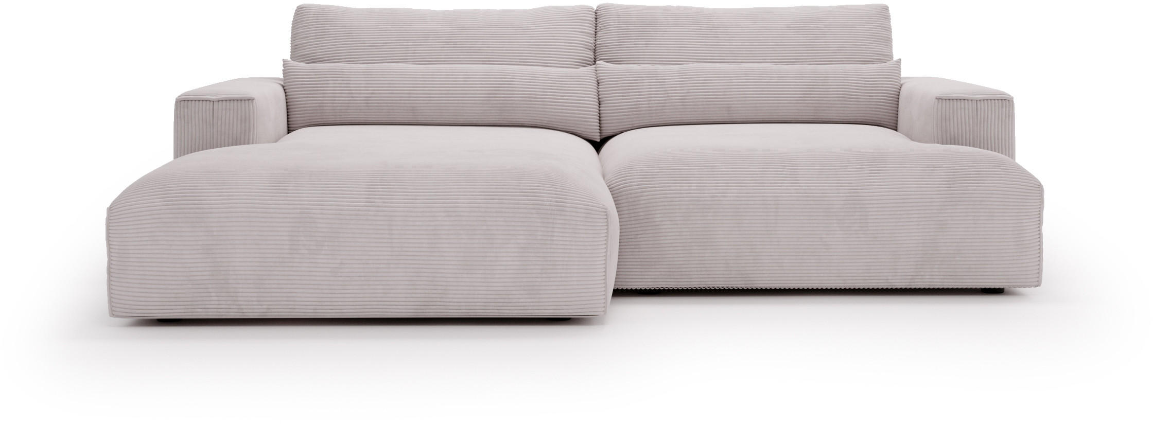 ECKSOFA Felicia Beige Cord  - Beige/Schwarz, Design, Kunststoff/Textil (187/267cm) - Stylife