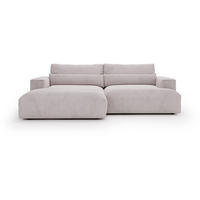 ECKSOFA Felicia Beige Cord  - Beige/Schwarz, Design, Kunststoff/Textil (187/267cm) - Stylife