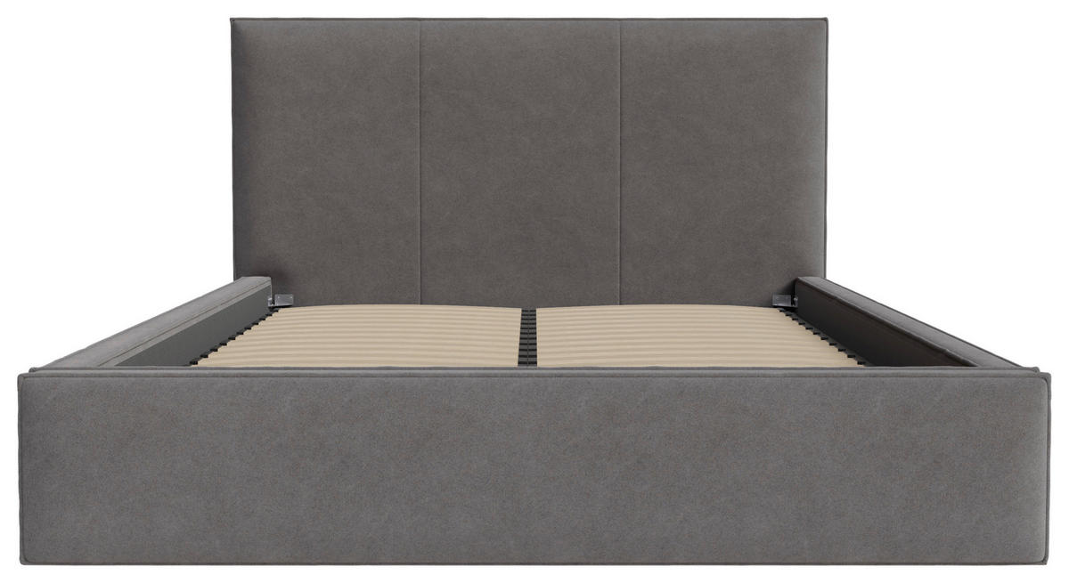 POLSTERBETT Bettkasten, Lattenrost 200/200 cm  in Grau  - Schwarz/Grau, Design, Holz/Textil (200/200cm) - Boxxx