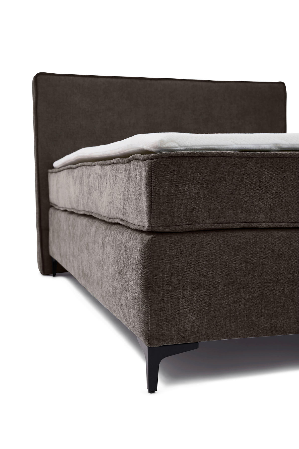 BOXSPRINGBETT 120/200 cm,  in Grau, Matratze, Topper, H3 = fest  - Schwarz/Grau, Design, Textil/Metall (120/200cm) - Tom Tailor
