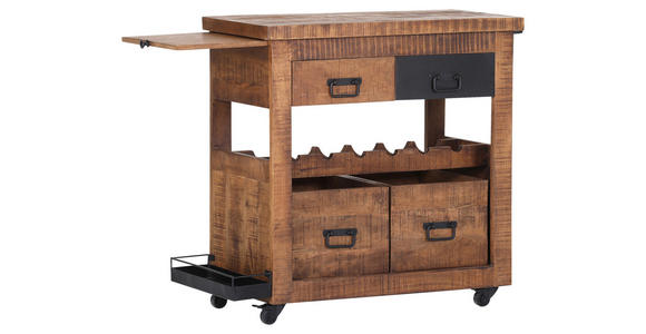BARWAGEN BARNEY - Schwarz/Naturfarben, KONVENTIONELL, Holz/Holzwerkstoff (97/43/85cm) - Landscape