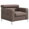 SESSEL Echtleder Hellbraun    - Chromfarben/Hellbraun, Design, Leder/Metall (99/78-92/106cm) - Livetastic