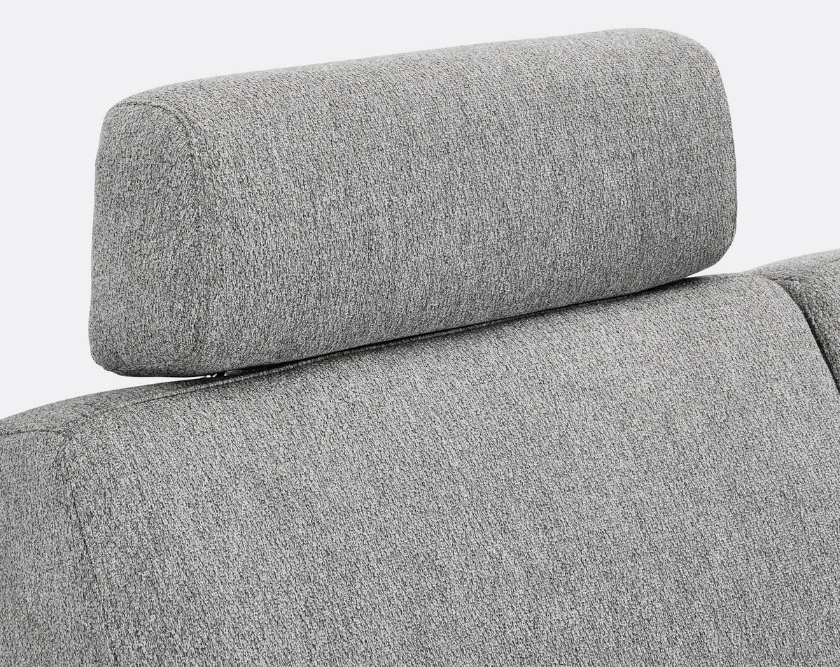 ECKSOFA in Webstoff Grau  165/224 cm  - Schwarz/Grau, KONVENTIONELL, Kunststoff/Textil (165/224cm) - Xora