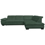 ECKSOFA Grün Cord  - Schwarz/Grün, Design, Textil/Metall (313/242cm) - Xora
