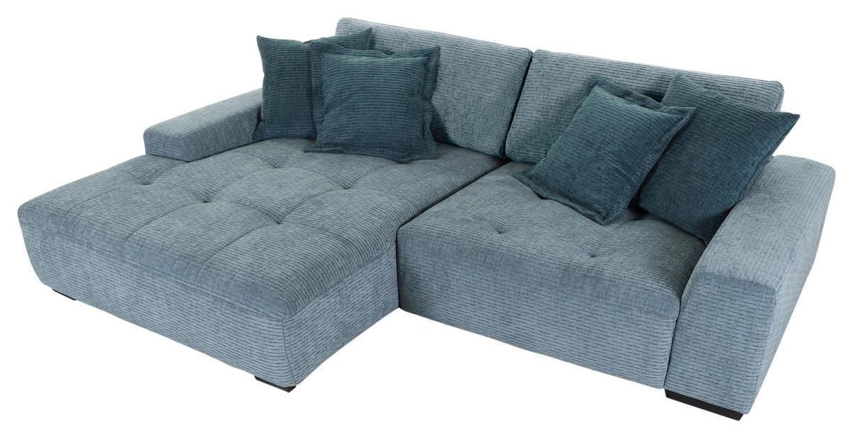ECKSOFA in Flachgewebe Blau, Petrol  - Blau/Petrol, Konventionell, Holz/Textil (190/270cm) - Carryhome