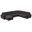 WOHNLANDSCHAFT in Chenille Graubraun  - Graubraun/Alufarben, Design, Textil/Metall (170/333/265cm) - Dieter Knoll
