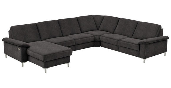WOHNLANDSCHAFT in Chenille Graubraun - Graubraun/Alufarben, Design, Textil/Metall (170/333/265cm) - Dieter Knoll